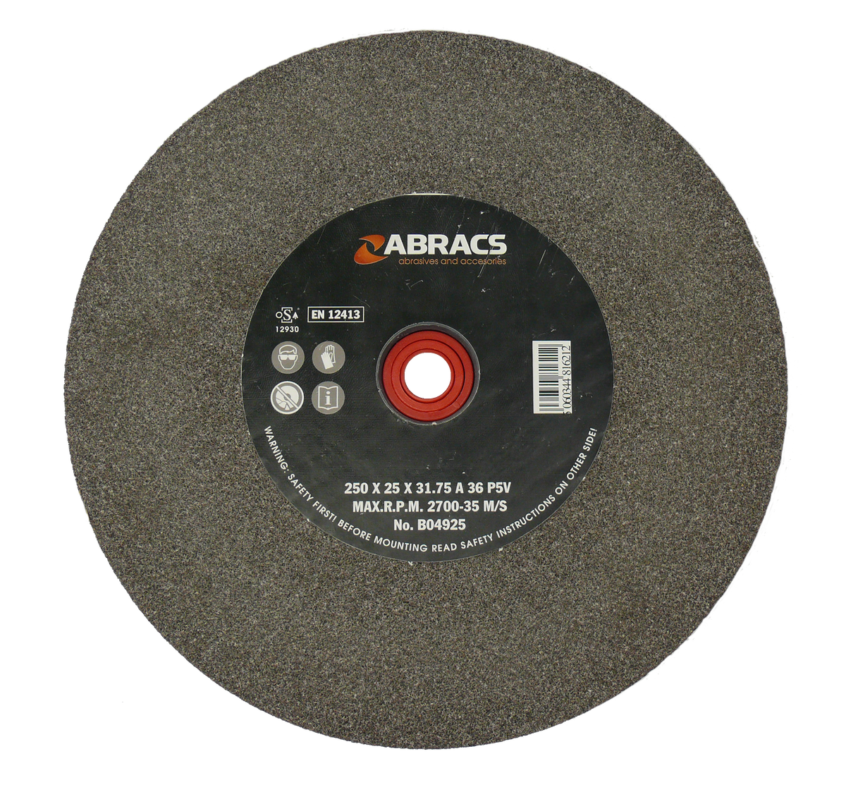 Abracs AL/OX Grind Wheel, 250mm x 25mm x 80g, PHGW25025A080