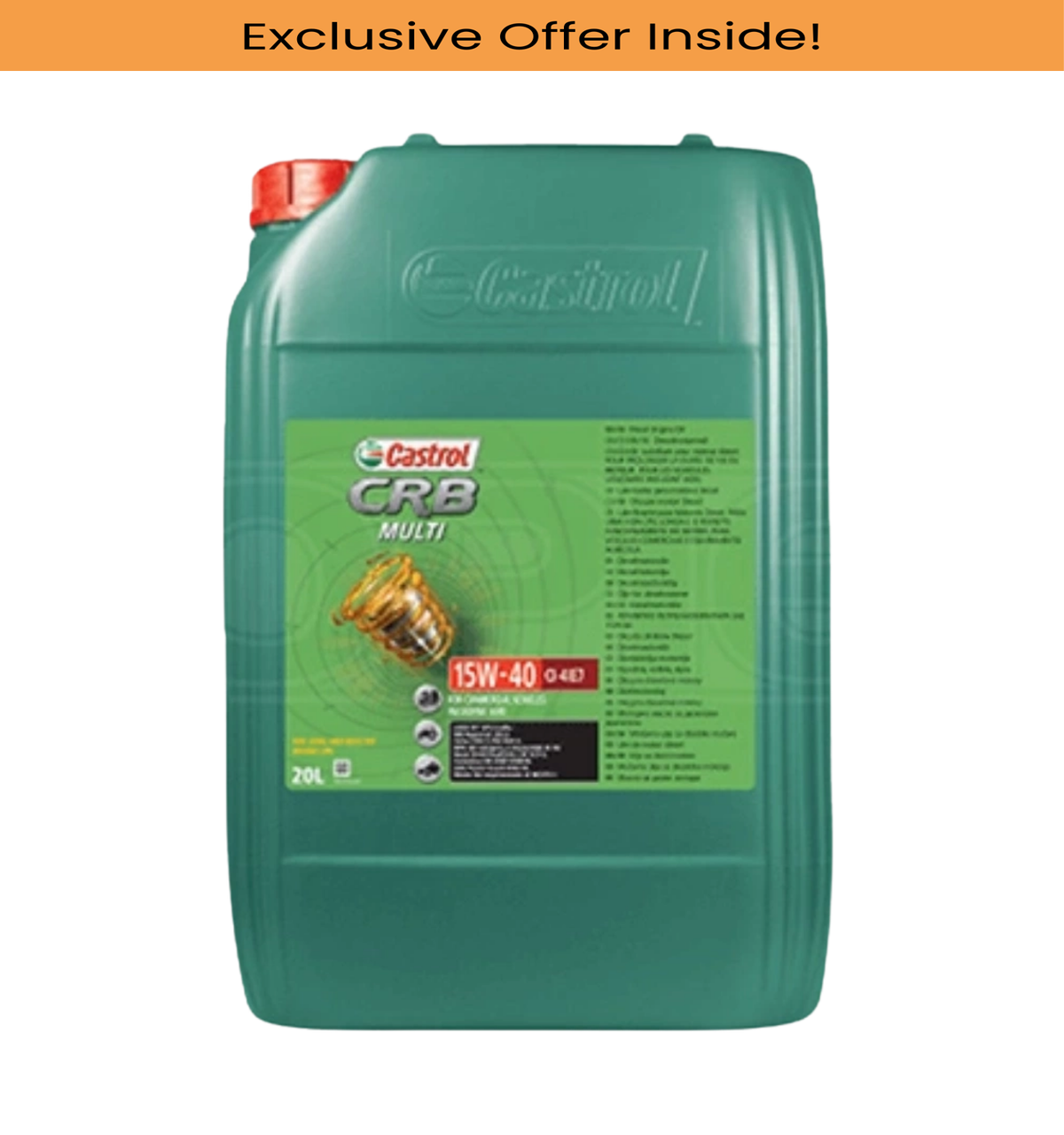 Castrol - CRB 15W-40 CI-4/E7, Multipurpose Diesel Engine Oil - 20 Litres
