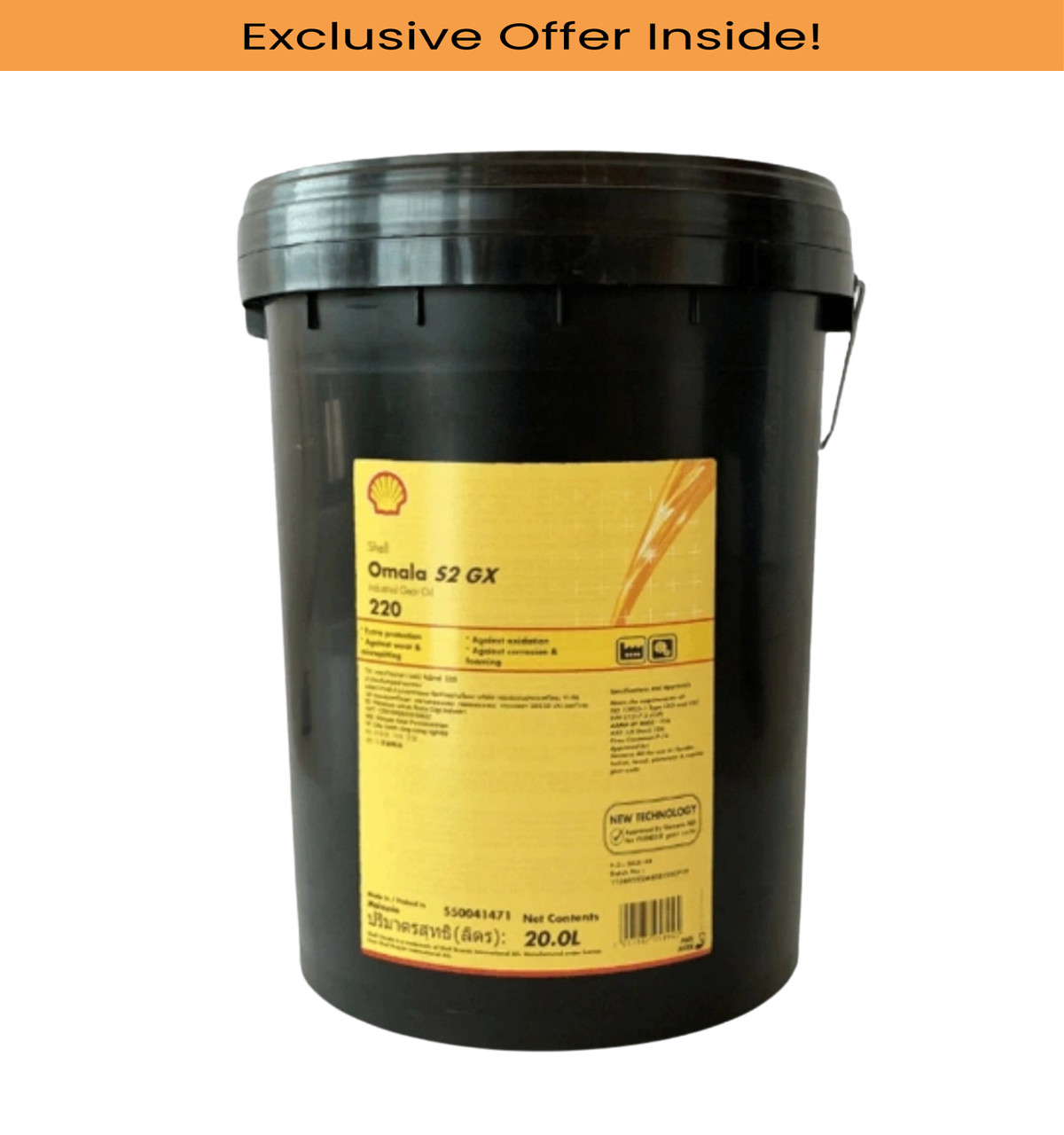 Shell 550041650 Omala S2 GX 220, Gear Oil - 20 Litre