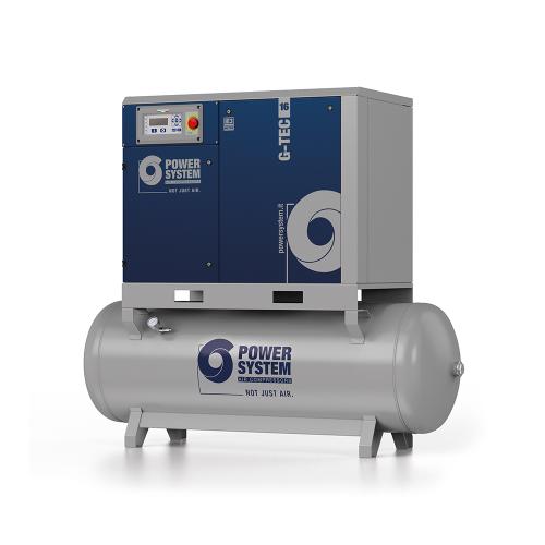 Power Systems, G-TEC 16-13-500 15kW Rotary Screw Compressor with Integral Dryer & Filtration, Tank Capacity - 500 Litre, Max. Air Pressure - 13 Bar, PS-V83TD92PWSB80