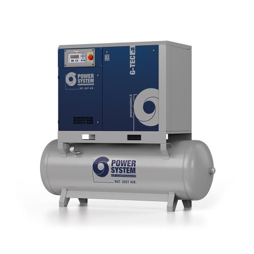 Power Systems, G-TEC 16-13-500 DV 15kW Rotary Screw Compressor with Integral Dryer & Filtration, Tank Capacity - 500 Litre, Max. Air Pressure - 13 Bar, PS-V83TD97PWSB80