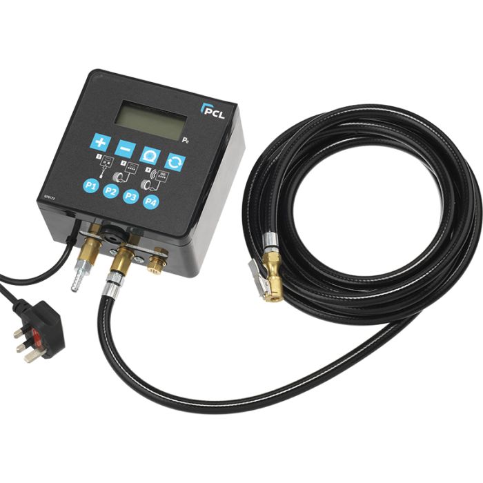 PCL QUBE1/4P ACCURA QUBE Tyre Inflator 230v, UK Plug, 4 preset buttons