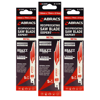 Abracs 225mm x 19mm x 0.9mm Metal Cutting Blade 5 Pieces - Fine Cut, RBS1122AF