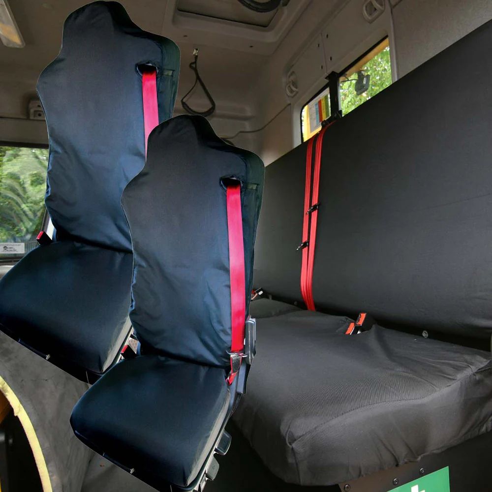Renault D Range Front & Rear Cover Set, Single Passenger, Black - REN03BLK+REN03BLK+RENR14BLK - Town & Country