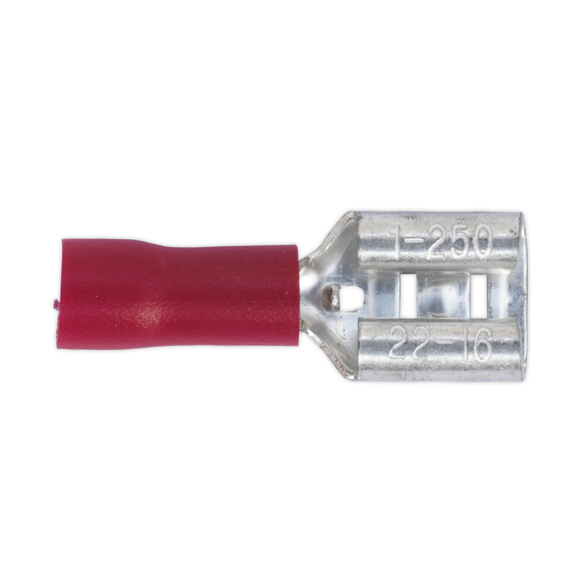 Sealey RT21 Push-On Terminal 6.3mm Female Red Pack of 100