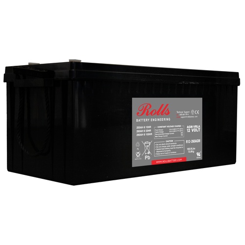 Rolls R12-260AGM AGM R Series 12V Deep Cycle Battery 260Ah, 1 Year Warranty