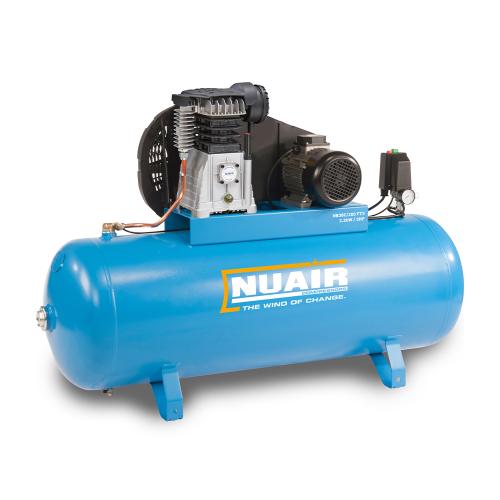NuAir, NB3800B-PRO/200 FT3 Piston Compressor, Tank Capacity - 200 Litre, Max. Air Pressure - 10 Bar, 400v, S-36LN541FPS143