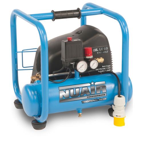 FPS S-8213885FPS566 Roll Cage OM195/6 Piston Compressor, Tank Capacity - 6 Litre, Max. Air Pressure - 8 Bar, 110v