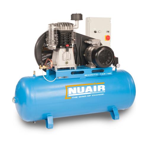 NuAir, NB10/270 FT10 Piston Compressor, Tank Capacity - 270 Litre, Max. Air Pressure - 10 Bar, 400v Star Delta, S-N1NN905FPS019