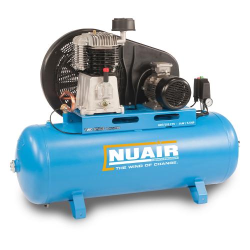 NuAir, NB5/200 FT5 Piston Compressor, Tank Capacity - 200 Litre, Max. Air Pressure - 10 Bar, 400v, S-N5LN701FPS017