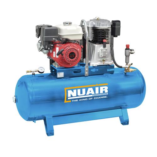 NuAir, NB7/9S/200F Honda Petrol Piston Compressor, Tank Capacity - 200 Litre, Max. Air Pressure - 10 Bar, S-N7LN8P1NUA