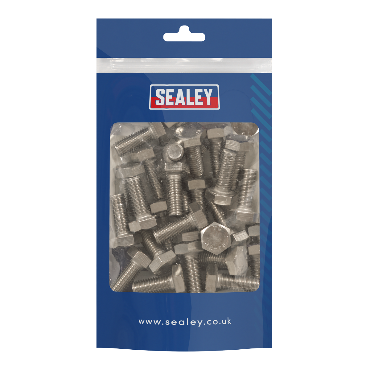Sealey S1025 Stainless Steel Hex Head Set Screw M10 x 25 A2 DIN 933 Pack of 25