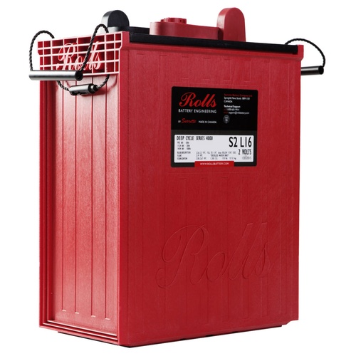 Rolls S2L16 Series 4000 and 4500 - 2 Volt, 1 Cell Polypropylene Container Battery 2V 1169Ah, 3 Years Warranty