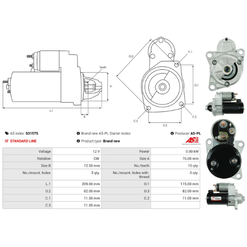 Starter Motor Fits Renault Trucks Model G G 170.17 2.0