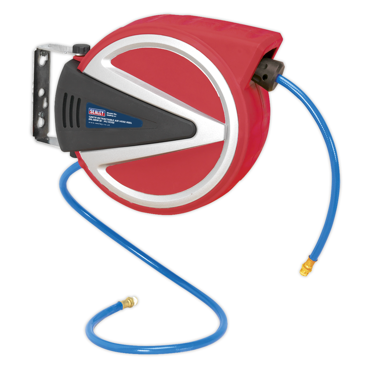 Air Hose Reel PURetractable, 12m, Ø6.5mm ID, SA812, Sealey