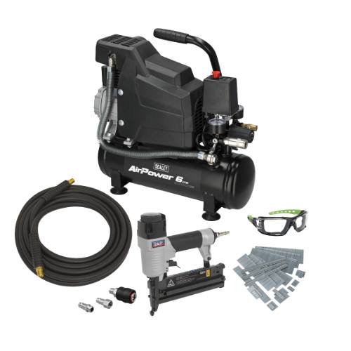 Sealey SAC0620AKIT Air Compressor/Air Nail/Staple Gun Kit