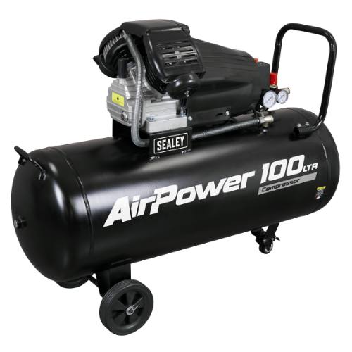 Sealey SAC10030VA 100L V-Twin Direct Drive Air Compressor 3hp