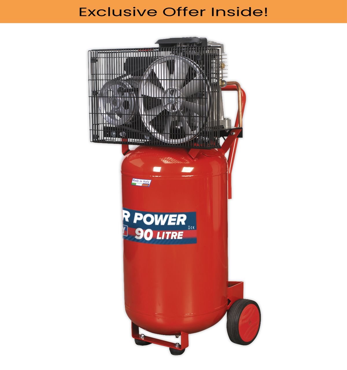 Sealey Compressor 90L Vertical Belt Drive 3hp SAC1903B