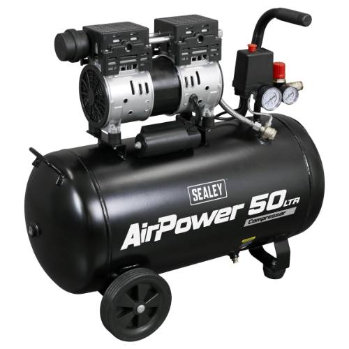 Sealey SAC5000S 50L Low Noise Oil Free Direct Drive Air Compressor 1hp