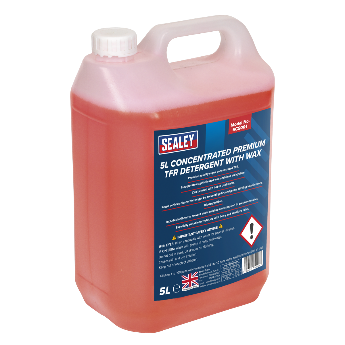 Sealey SCS001 TFR Premium Concentrated Detergent with Wax 5L