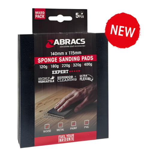 Abracs Dual Grit Sanding Sponge 100mm x 70mm x 25mm 40/80g  - Pack of 1, SS1007040080