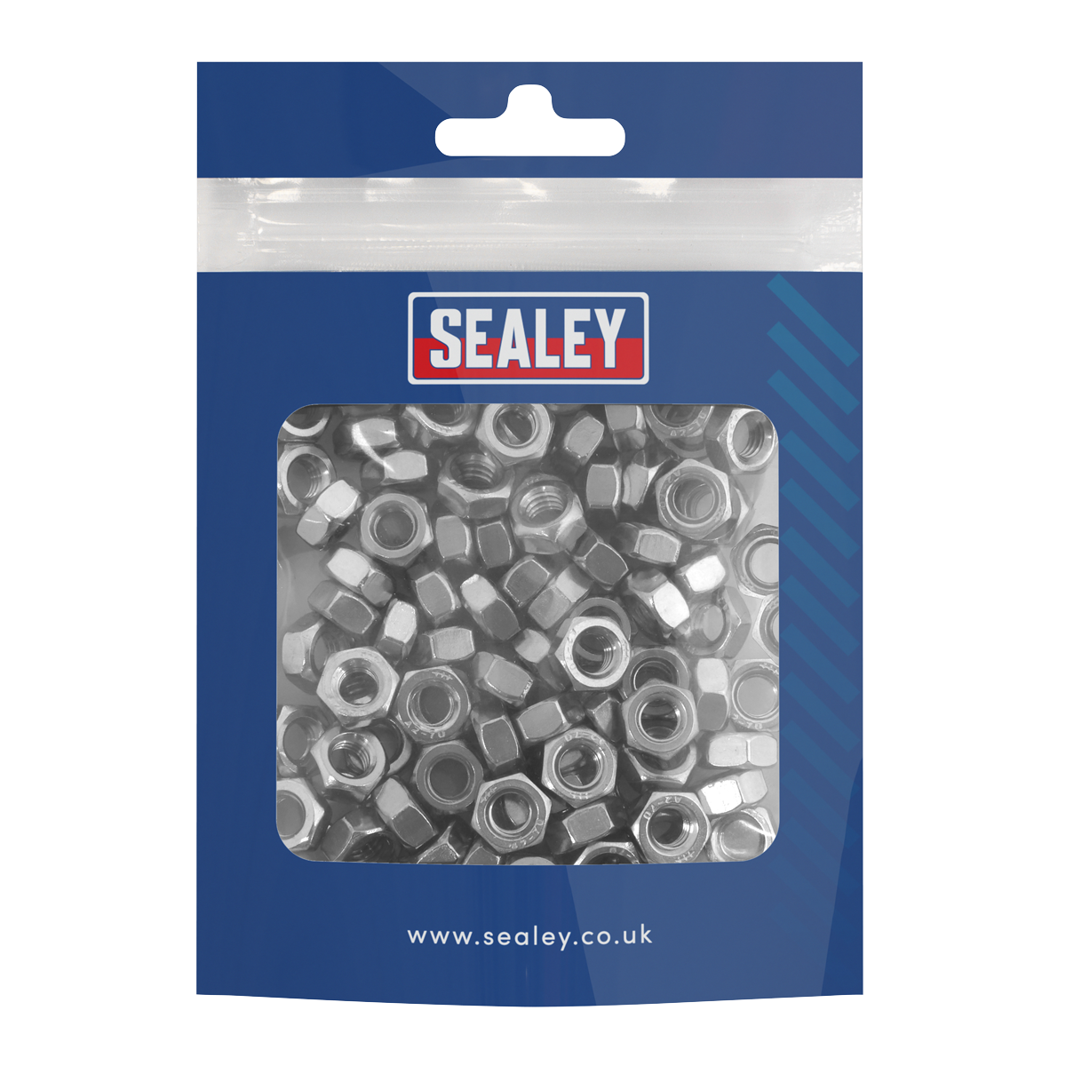 Sealey SS6 A2 Stainless Steel Full Nut M6 x 1mm Pitch DIN 934 Pack of 100