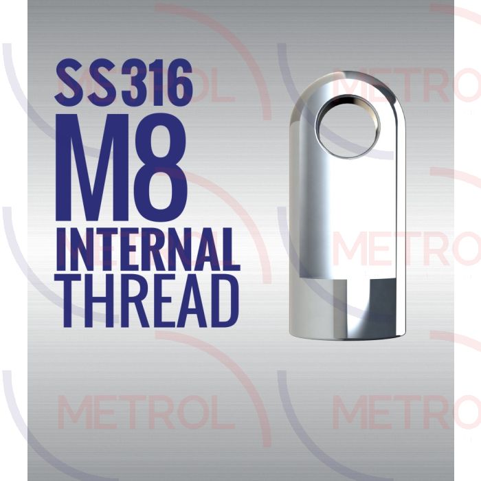 SSE9 Stainless Steel 316 Eye End Fittings with 8mm Thread