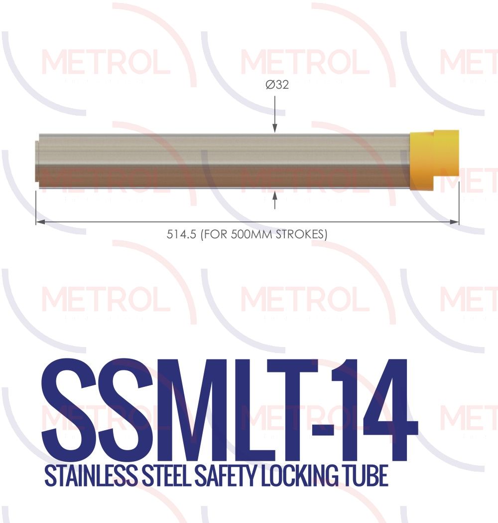 SSMLT-14-500 14mm Stainless Steel 316 Metal Safety Locking Tube