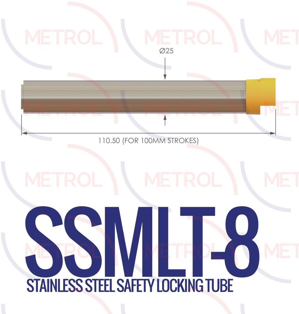 SSMLT-8-100 8mm Stainless Steel 316 Metal Safety Locking Tube