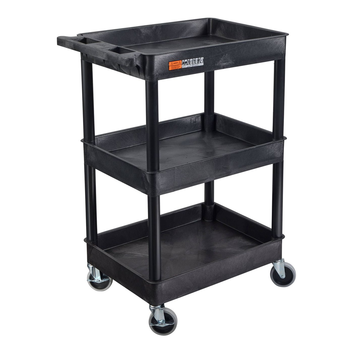 Luxor Endura 3-Shelf Utility Cart Tub Shelves - STC111-B