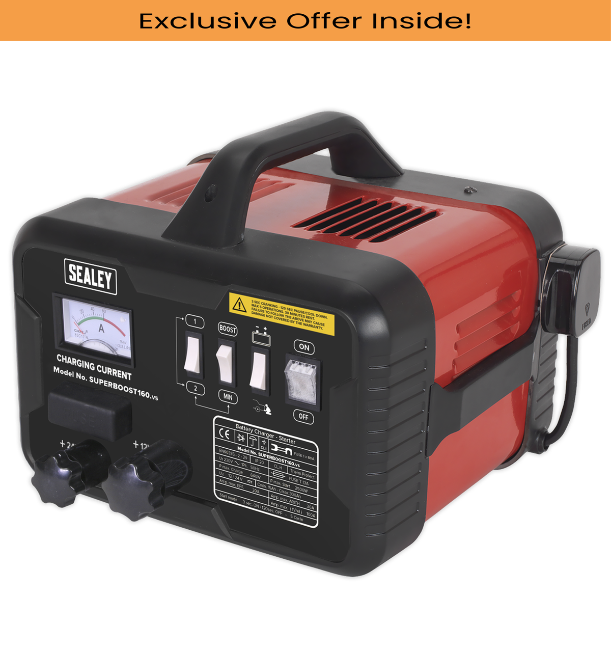 Sealey SUPERBOOST160 Starter/Charger 160/30A 12/24V 230V