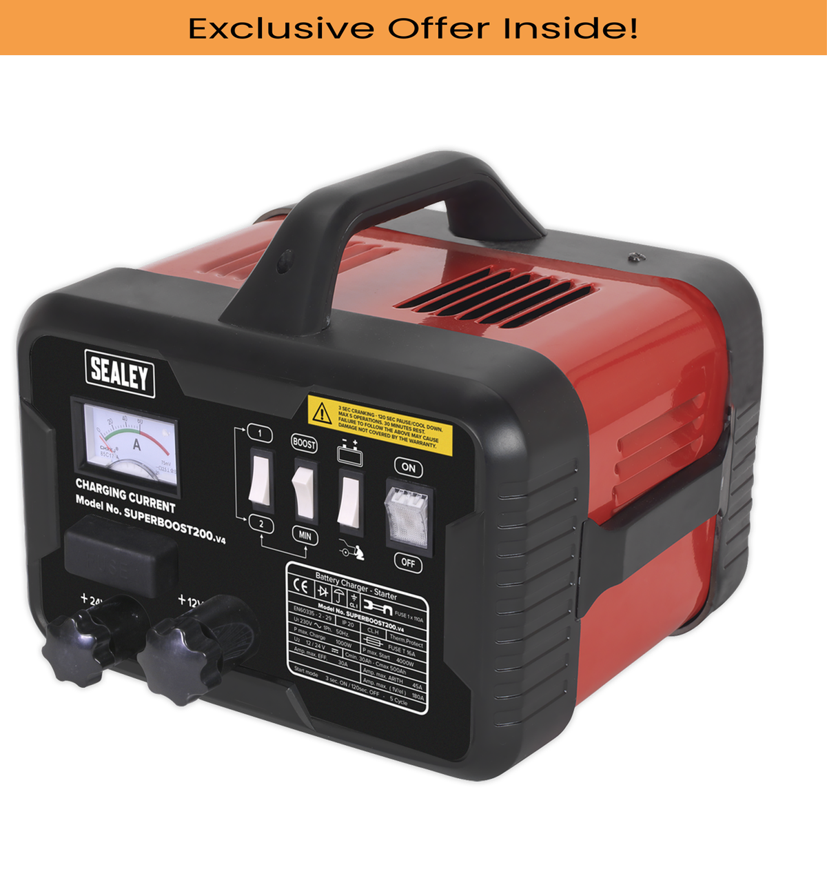 Sealey SUPERBOOST200 Starter/Charger 200/45Amp 12/24V 230V