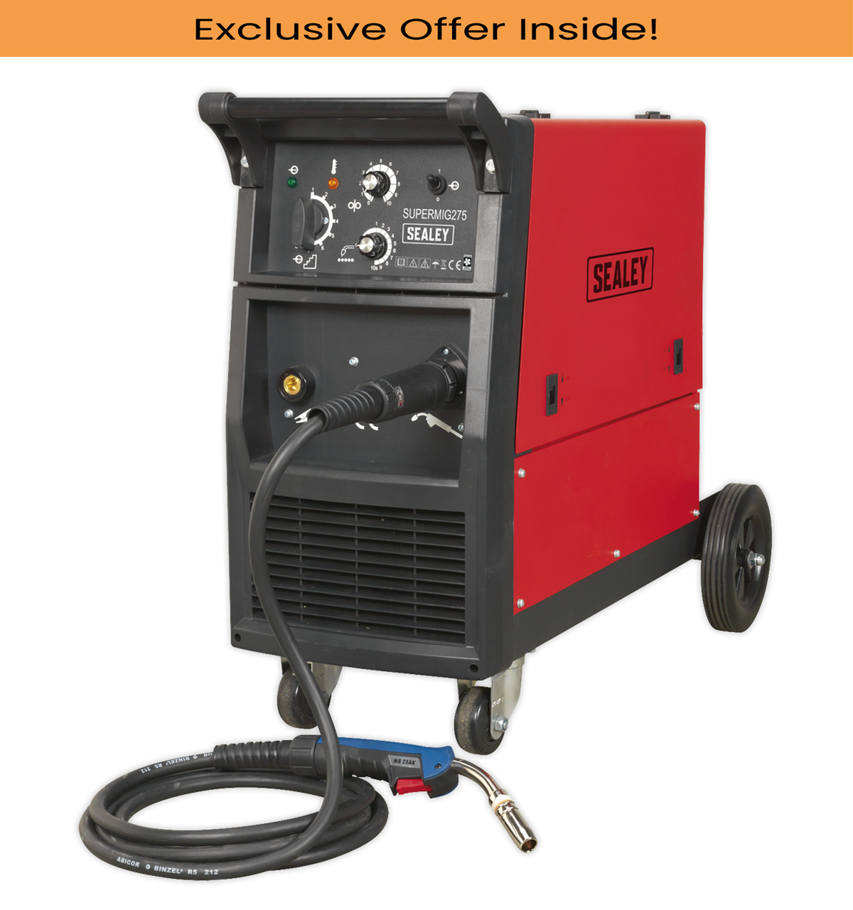 Sealey SUPERMIG275 Professional MIG Welder 270A 230V with Binzel Euro Torch