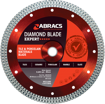 Abracs Tile & Porcelain Cut & Grind Blade 115mm x M14 - Pack of 1, TCG115