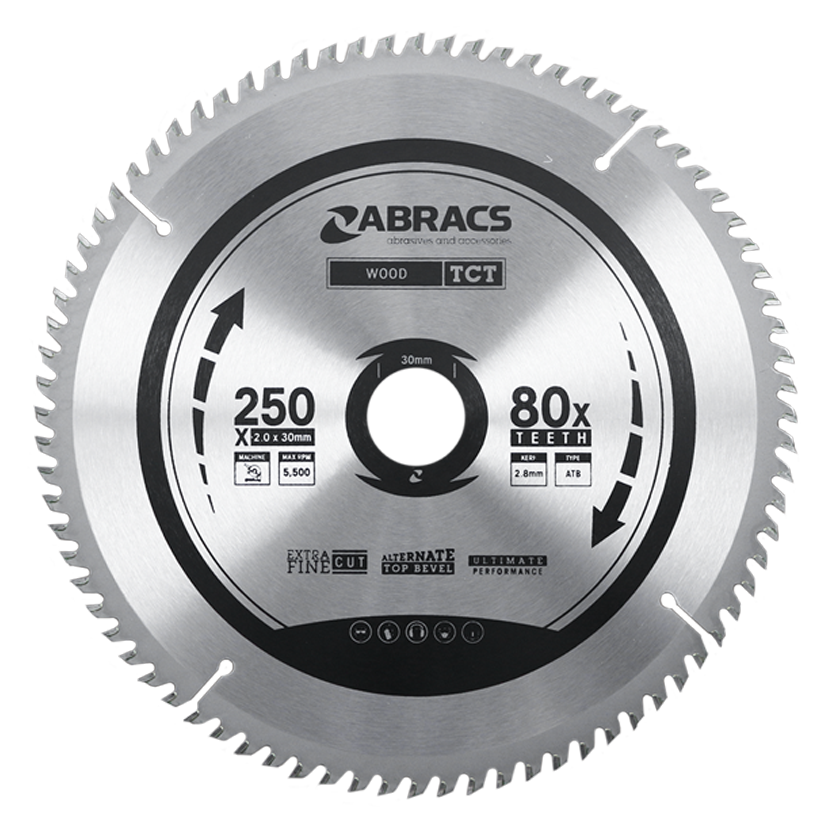 Abracs TCT Blade 165mm x 20mm x 24T - Wood, TCT16524