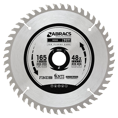 Abracs TCT Plunge Saw Blade 160 x 2.2/1.6 x 20mm 48T - Pack of 1, TCTP16048