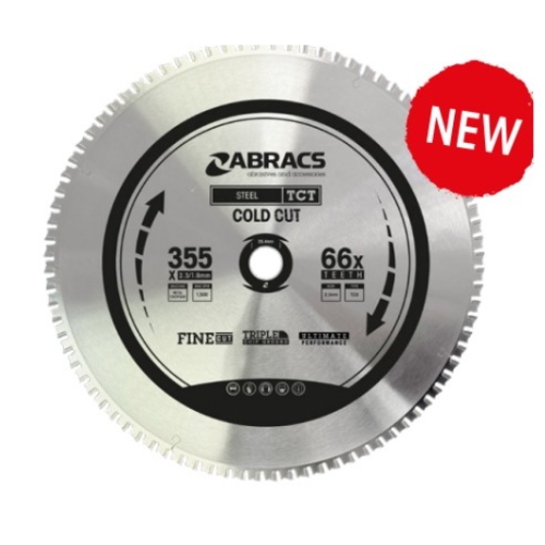 Abracs TCT Blade 355mm x 25.4mm x 66T - Mild Steel  - Pack of 1, TCTS35566