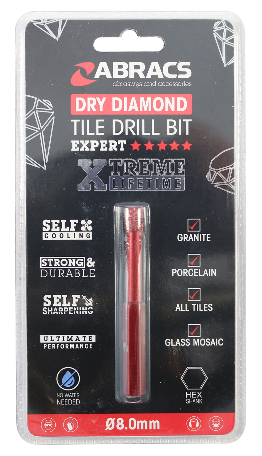 Abracs Diamond Tile Drill Bit - 8mm, TDB08