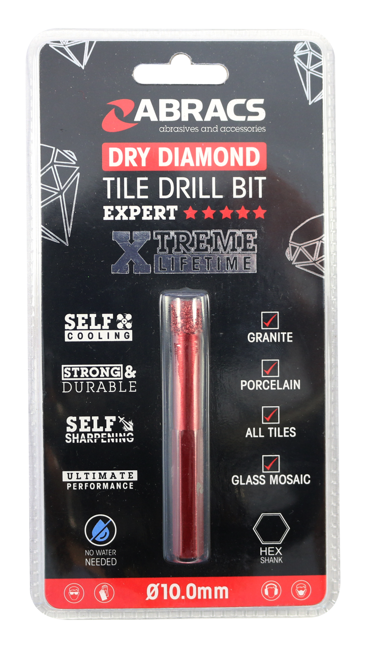 Abracs Diamond Tile Drill Bit - 10mm, TDB10