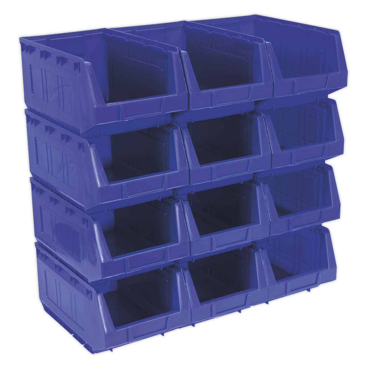 Sealey TPS412B Plastic Storage Bin 210 x 355 x 165mm - Blue Pack of 12