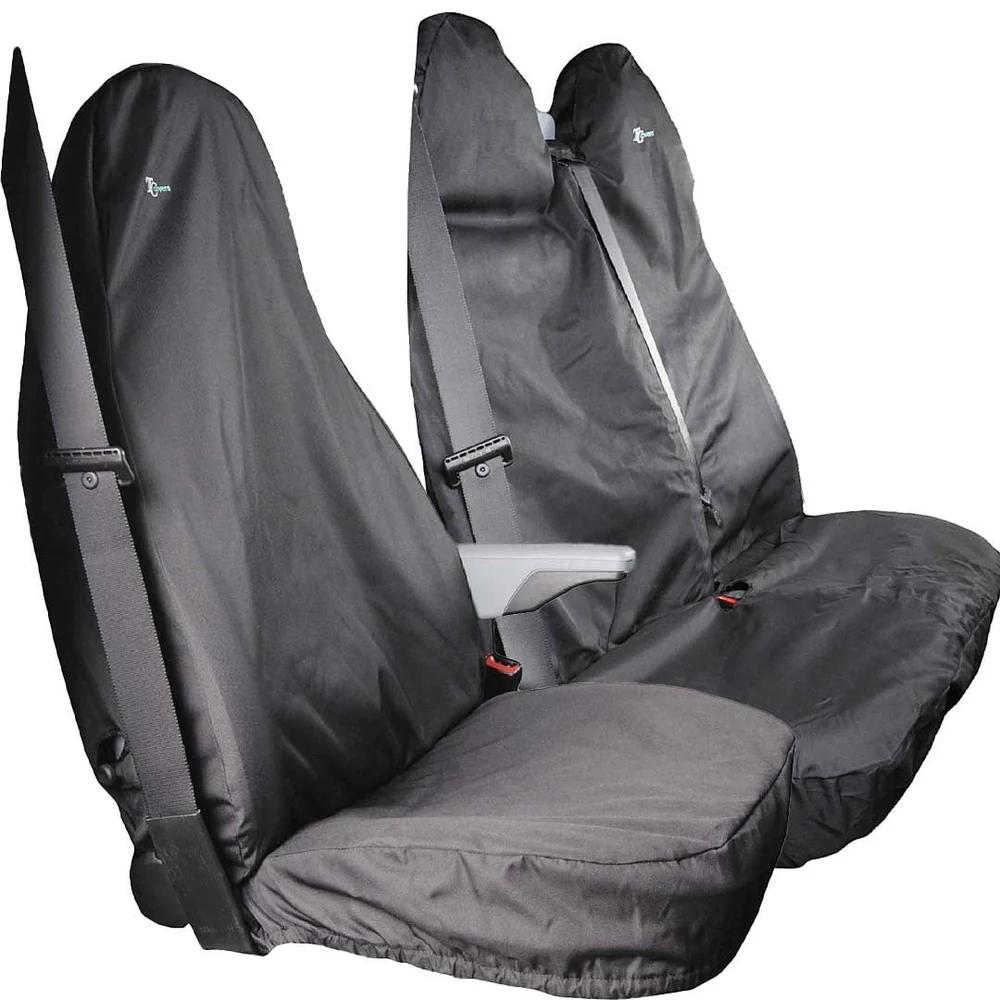 Ford Transit Pre-2013 Front Double Bench Seat Cover Set, Black - TRSBLK+TRDBLK - Town & Country