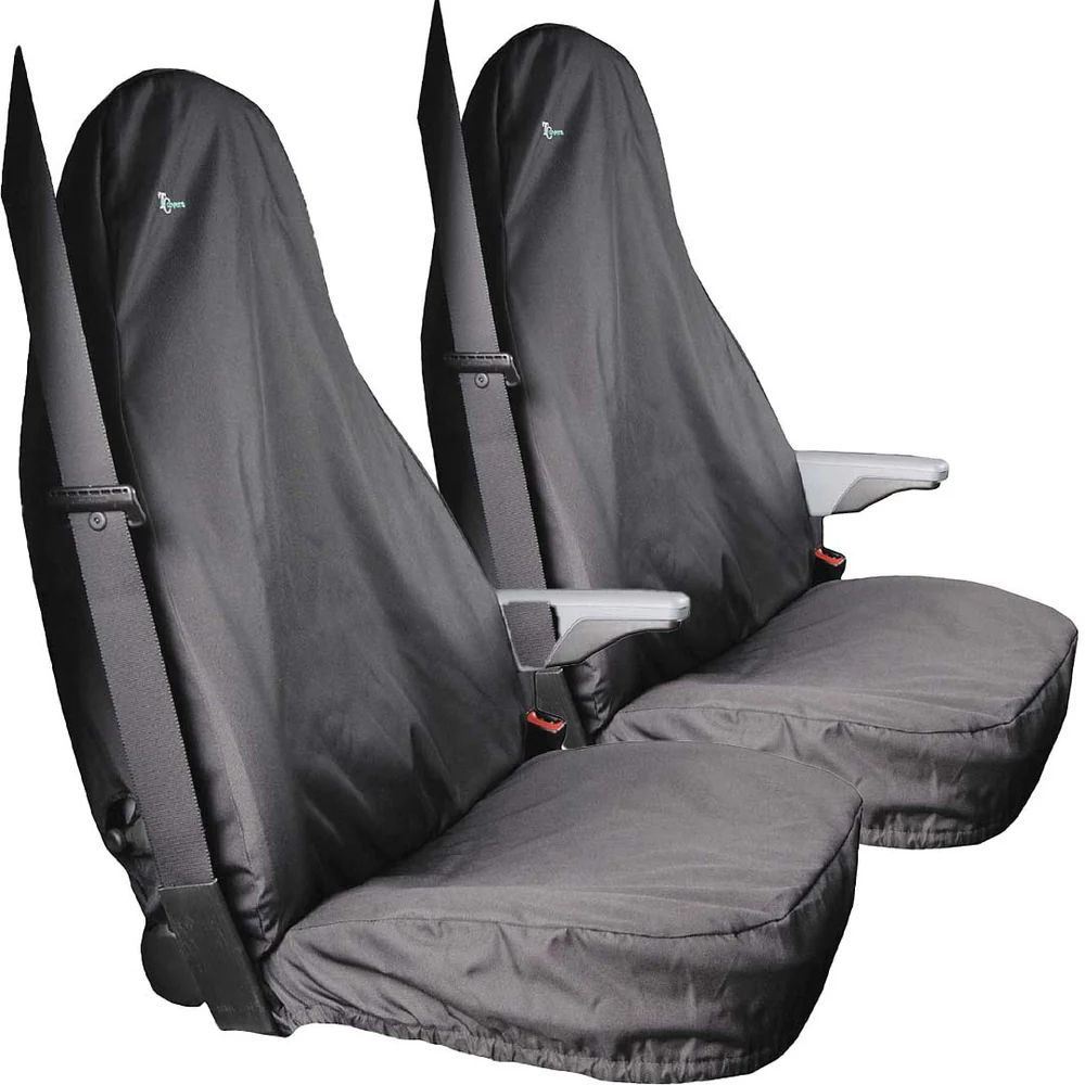 Ford Transit Pre-2013 Front Single Passenger Seat Cover, Black - TRSBLK+TRSBLK - Town & Country