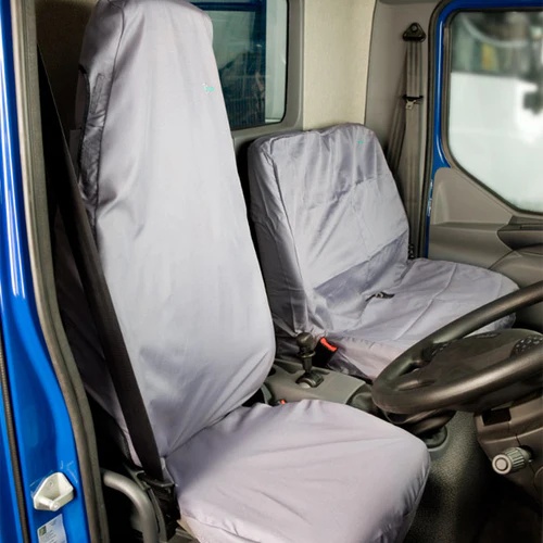 Truck Front Seat Cover Set with Double Passenger Seat, Grey - TRUSGRY+TRUDGRY - Town & Country