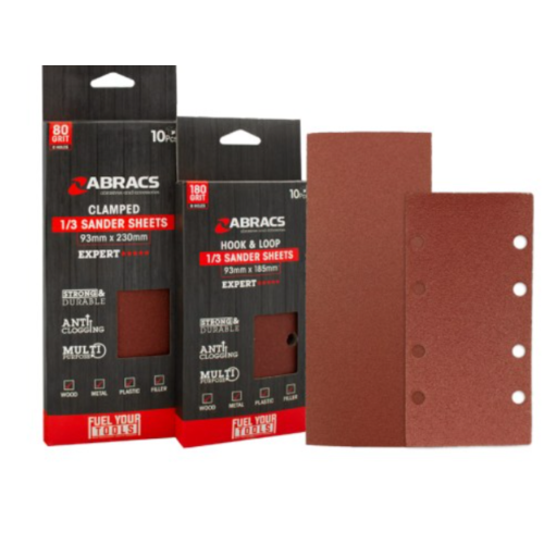 Abracs Orbital Sheets - 10 - Pack 115 x 280mm 60g Coarse - Pack of 10, TSCL11528006010