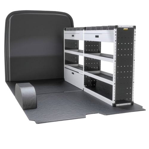 Trade Van Racking - Volkswagen Crafter 2017 Onwards, Wheelbase Length L3, Roof Height H2, Gold Package, Driver's Side, Van-Guard - TVR-G-005-OS-Volkswagen-Crafter-L3-H2