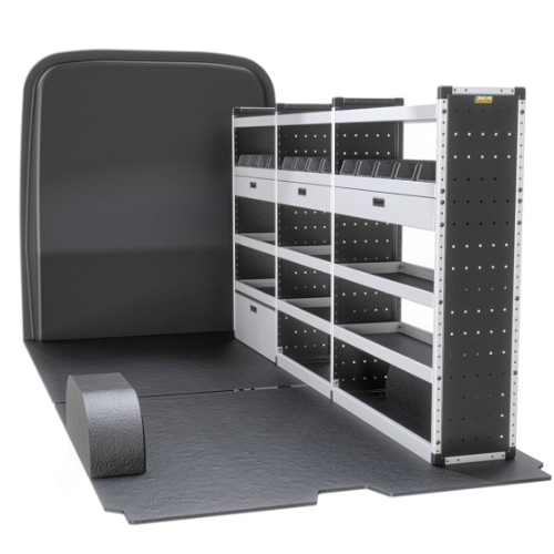 Trade Van Racking - Peugeot Boxer 2006 Onwards, Wheelbase Length L3, Roof Height H2, Gold Package, Driver's Side, Van-Guard - TVR-G-007-OS-Peugeot-Boxer-L3-H2
