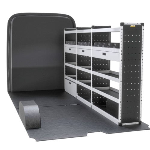 Trade Van Racking - Citroen Relay 2006 Onwards, Wheelbase Length L3, Roof Height H2, Gold Package, Driver's Side, Van-Guard - TVR-G-007-OS-Citroen-Relay-L3-H2