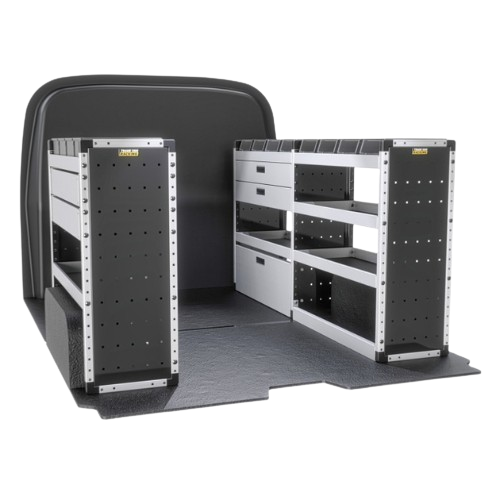 Trade Van Racking - Ford Transit Custom 2013-2023, Wheelbase Length L1, Roof Height H1, Gold Package, Full Kit, Van- TVR-G-008-Ford-Transit-Custom-L1-H1