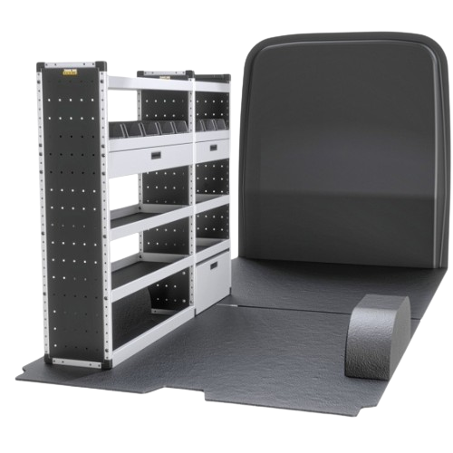 Trade Van Racking - Volkswagen Crafter 2017 Onwards, Wheelbase Length L4, Roof Height H3, Gold Package, Passenger's Side, Van-Guard - TVR-G-012-NS-Volkswagen-Crafter-L4-H3