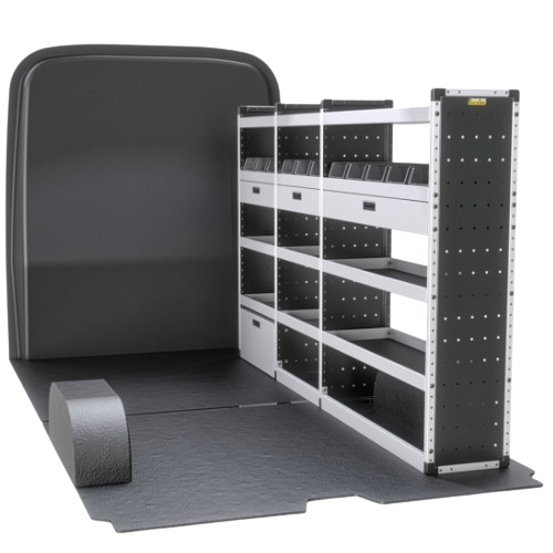 Trade Van Racking - Mercedes Sprinter 2018 Onwards, Wheelbase Length L2, Roof Height H2, Gold Package, Driver's Side, Van-Guard - TVR-G-014-OS-Mercedes-Sprinter-L2-H2